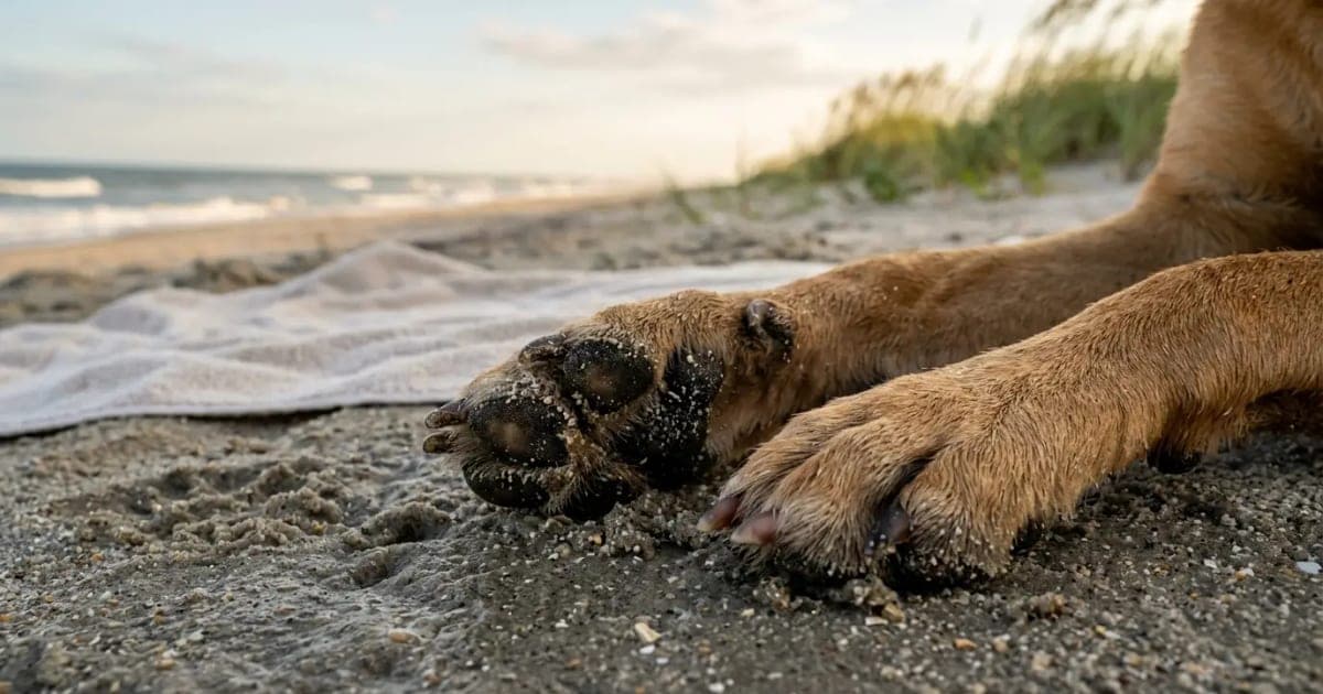 Après la plage et les marais : passer en revue les pattes de son chien